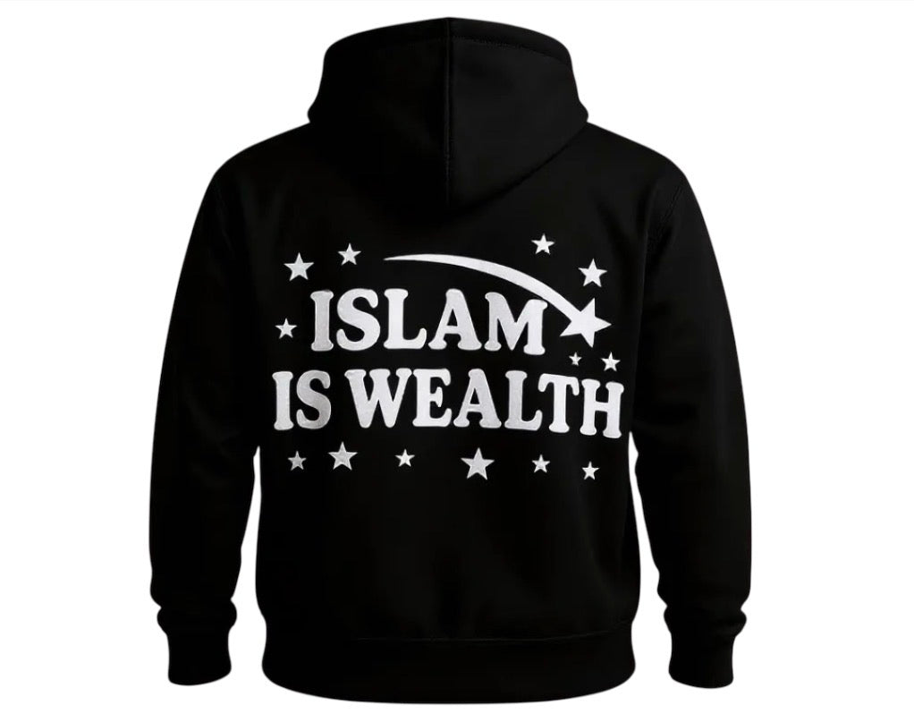 Black Puff Print Hoodie