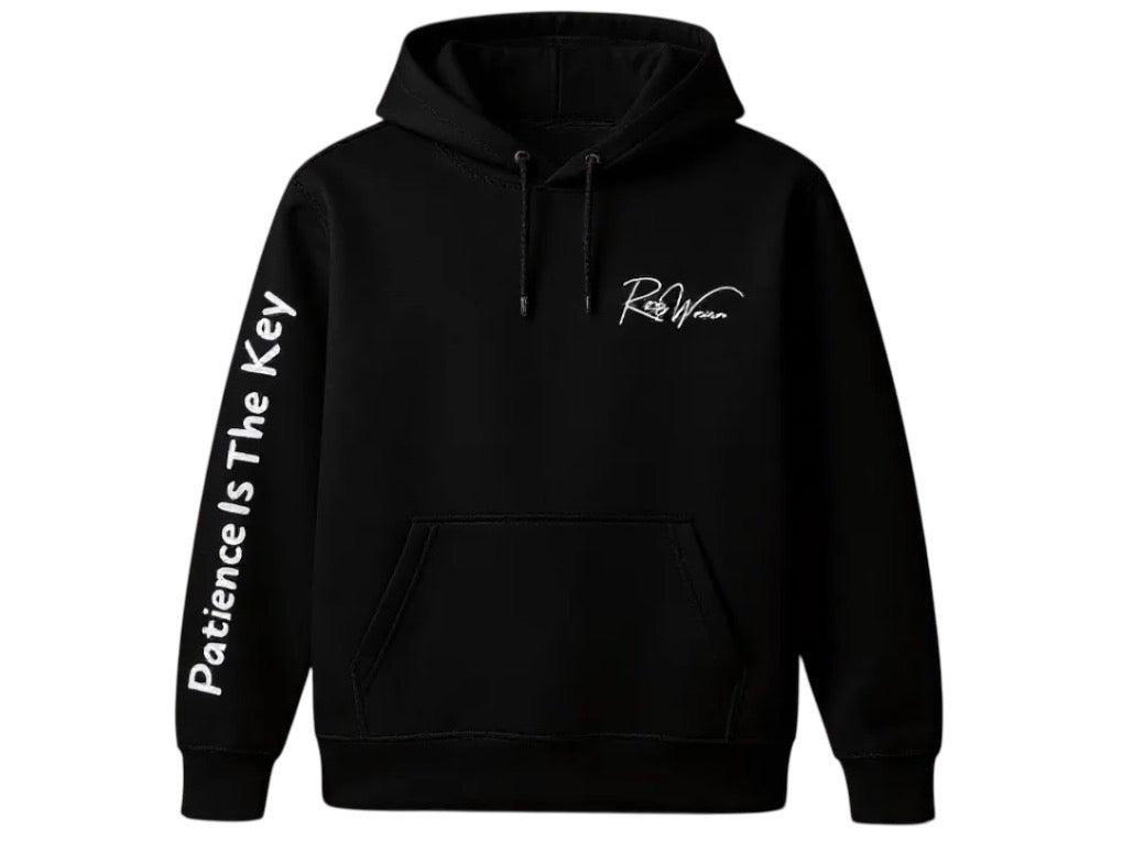 Black Puff Print Hoodie