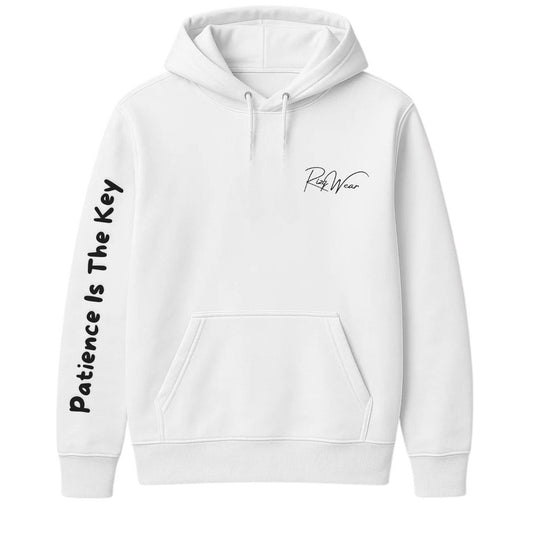 White Puff Print Hoodie