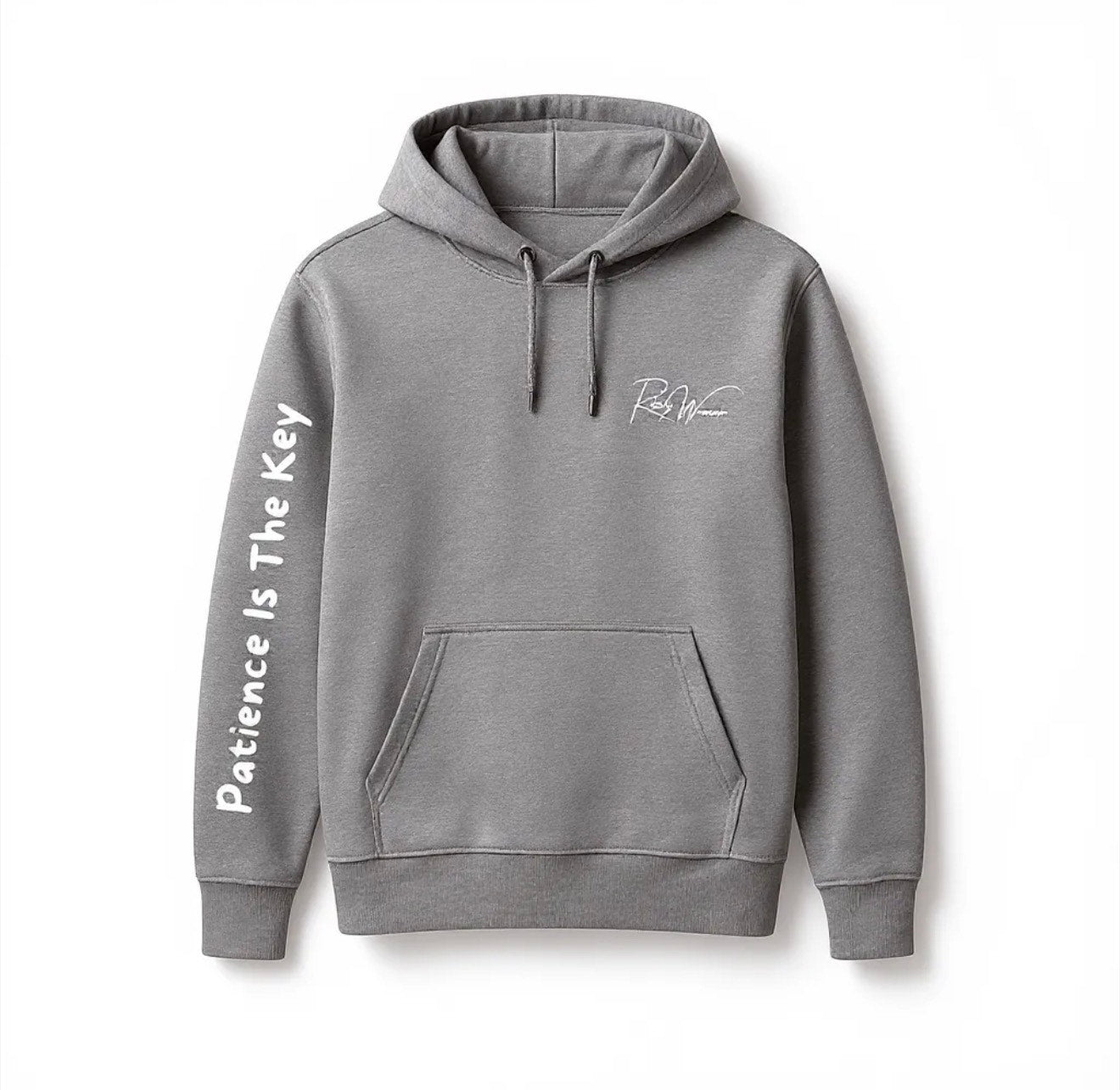 Grey Puff Print Hoodie